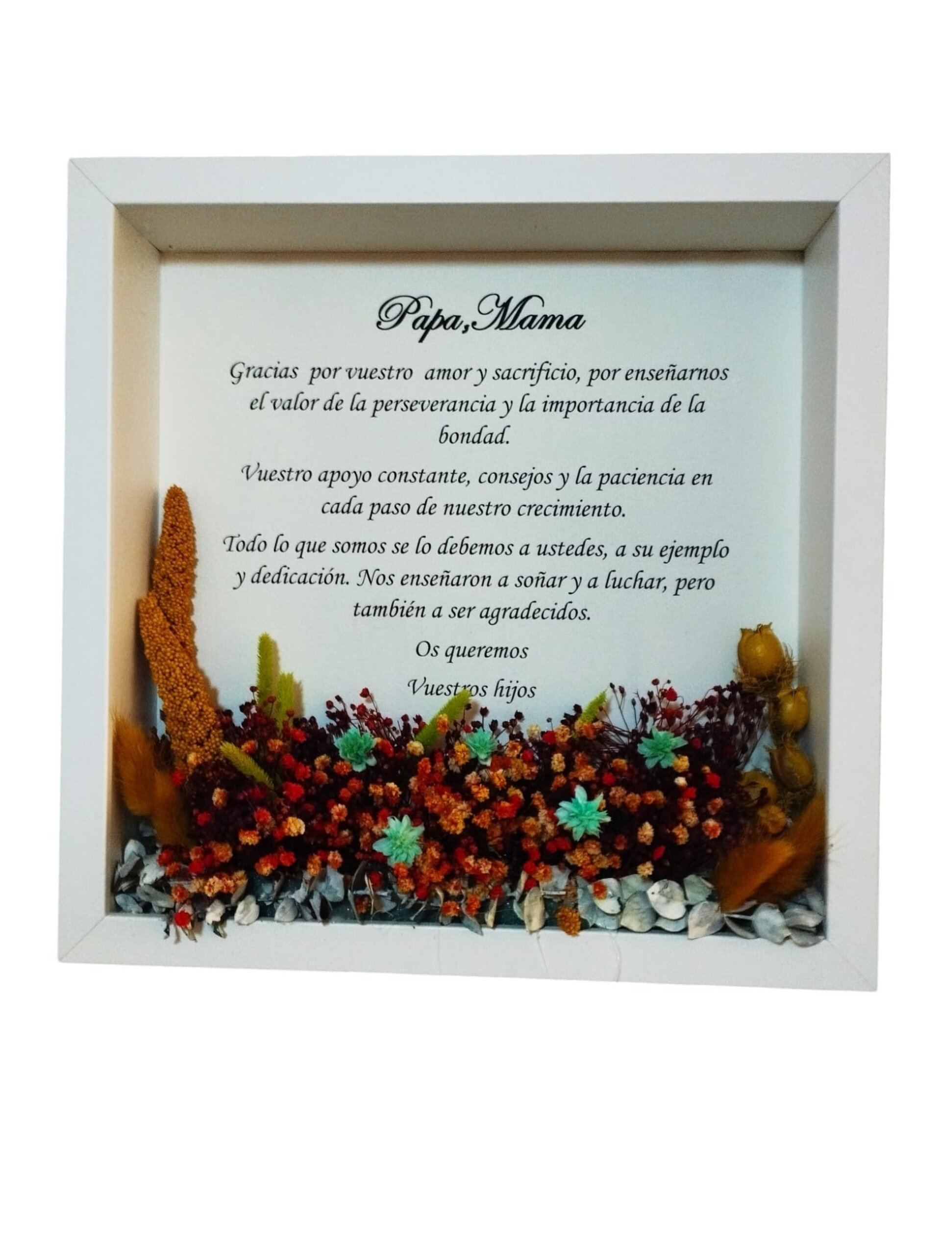Marco Fotos con Flor Preservada y Dedicatoria Personalizada Regalos - 5