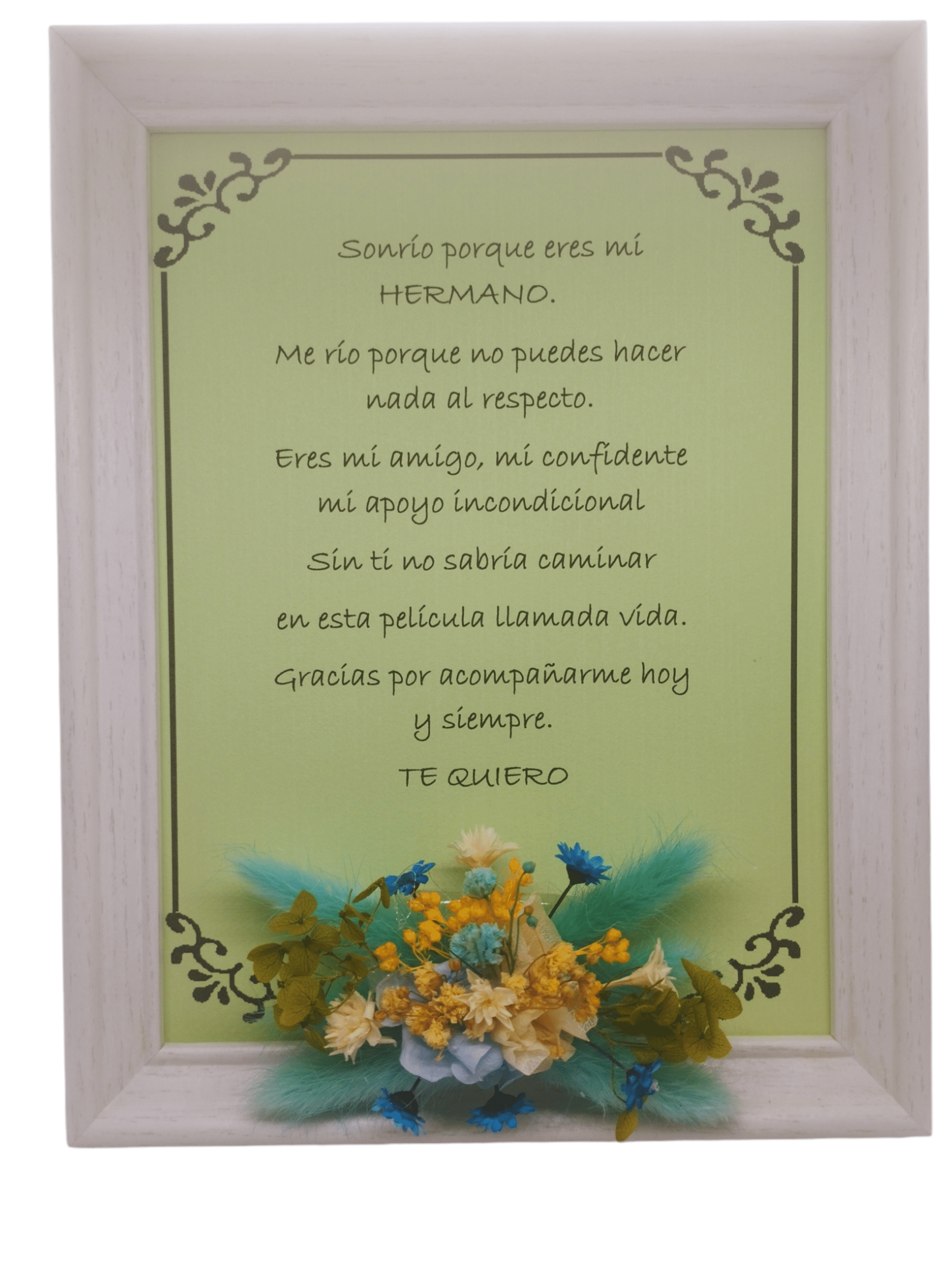 Marco Fotos con Flor Preservada y Dedicatoria Personalizada Regalos - 2