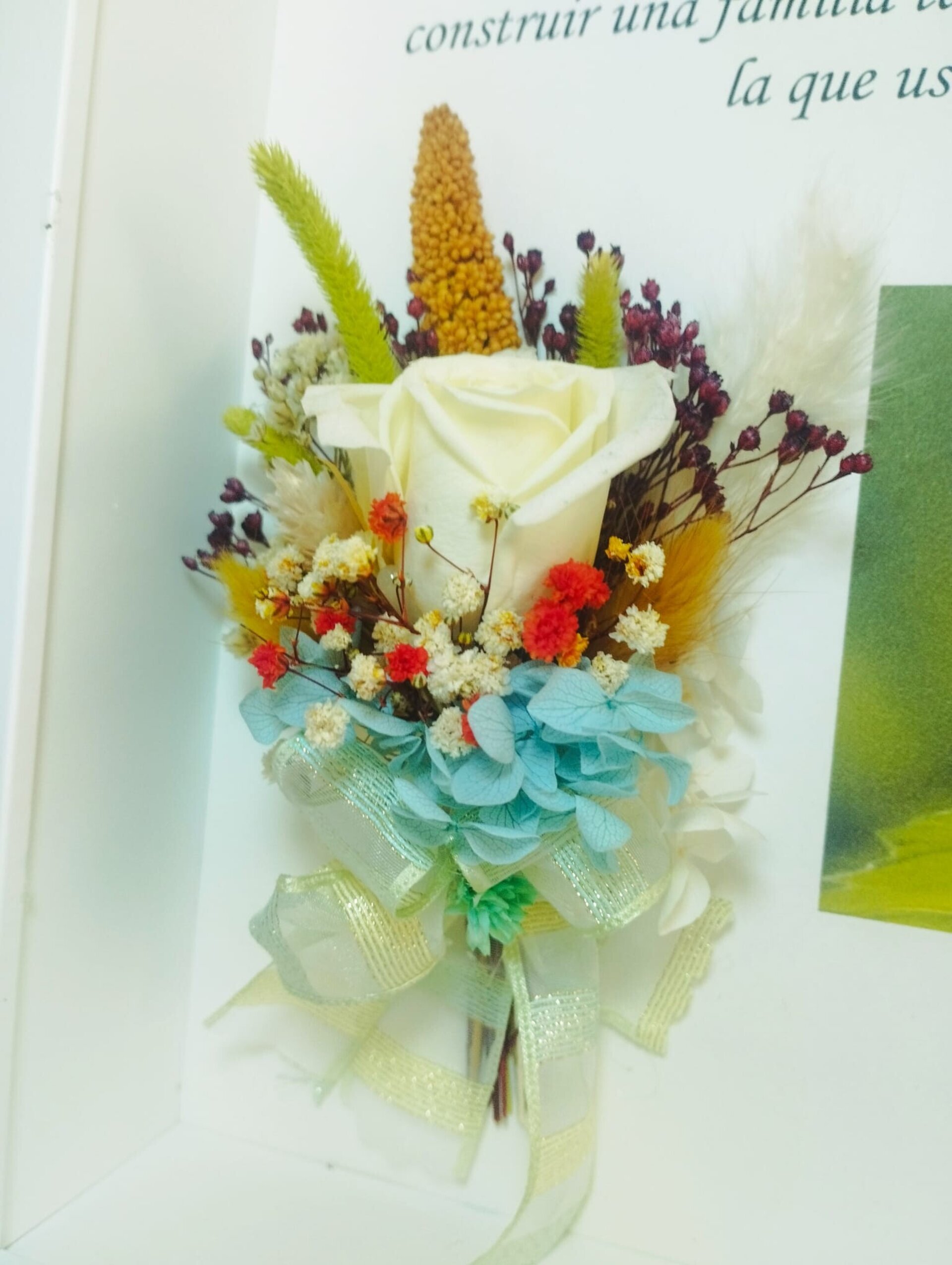 Regalo para padres en boda Marco personalizado, flor preservada y dedicatoria co - 2