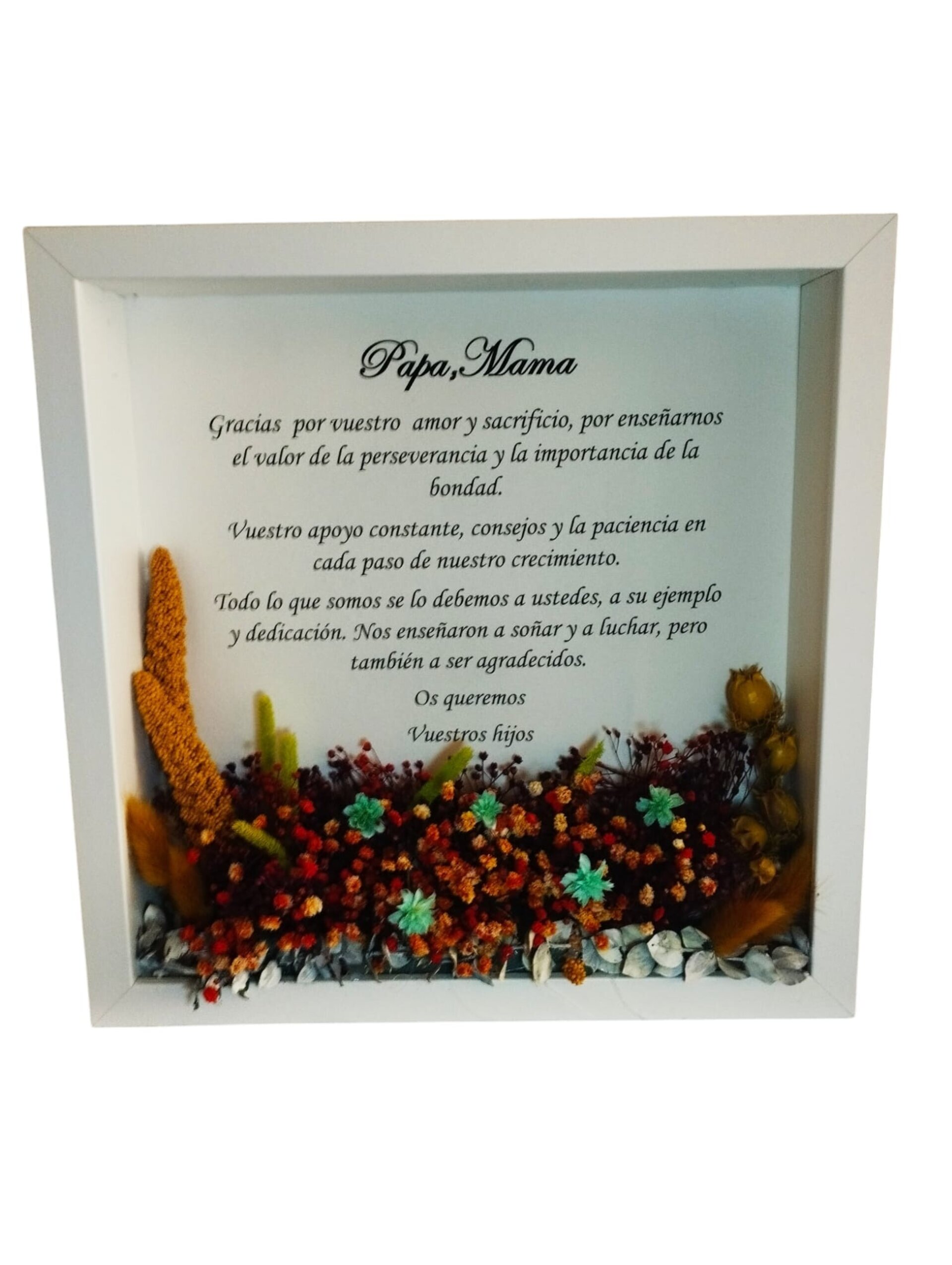 Marco Fotos con Flor Preservada y Dedicatoria Personalizada Regalos - 3