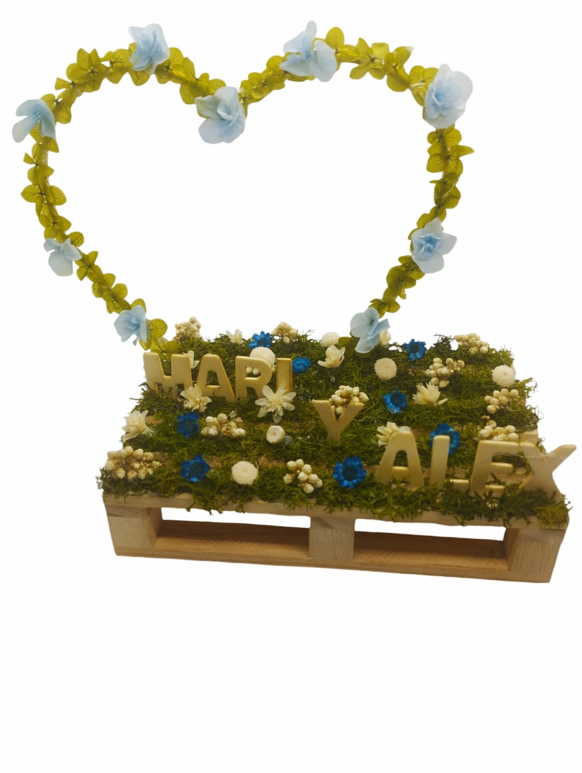 Corazon flor preservada nombres personalizados para bodas aniversario enamorados - 3