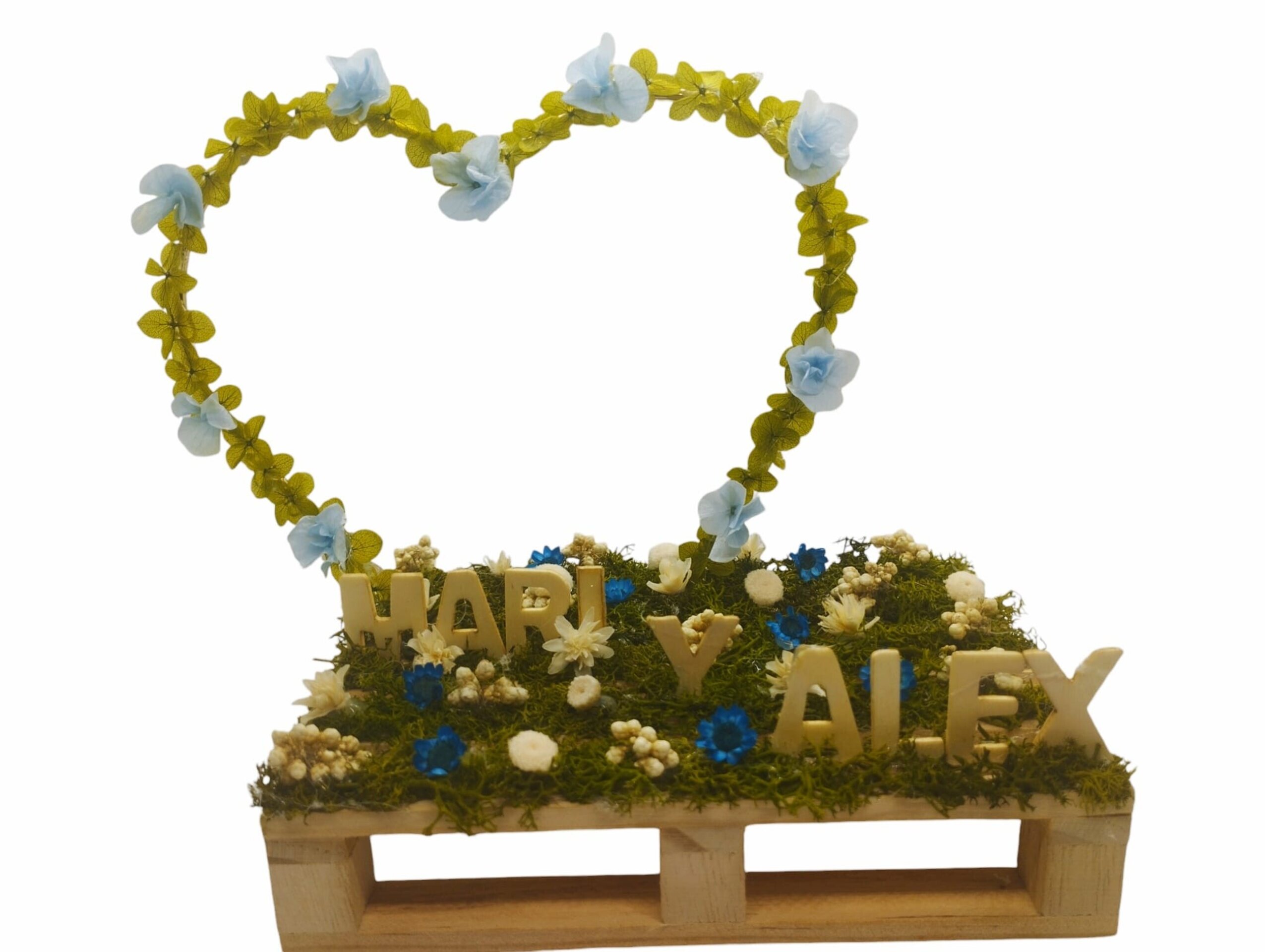 Corazon flor preservada nombres personalizados para bodas aniversario enamorados - 2